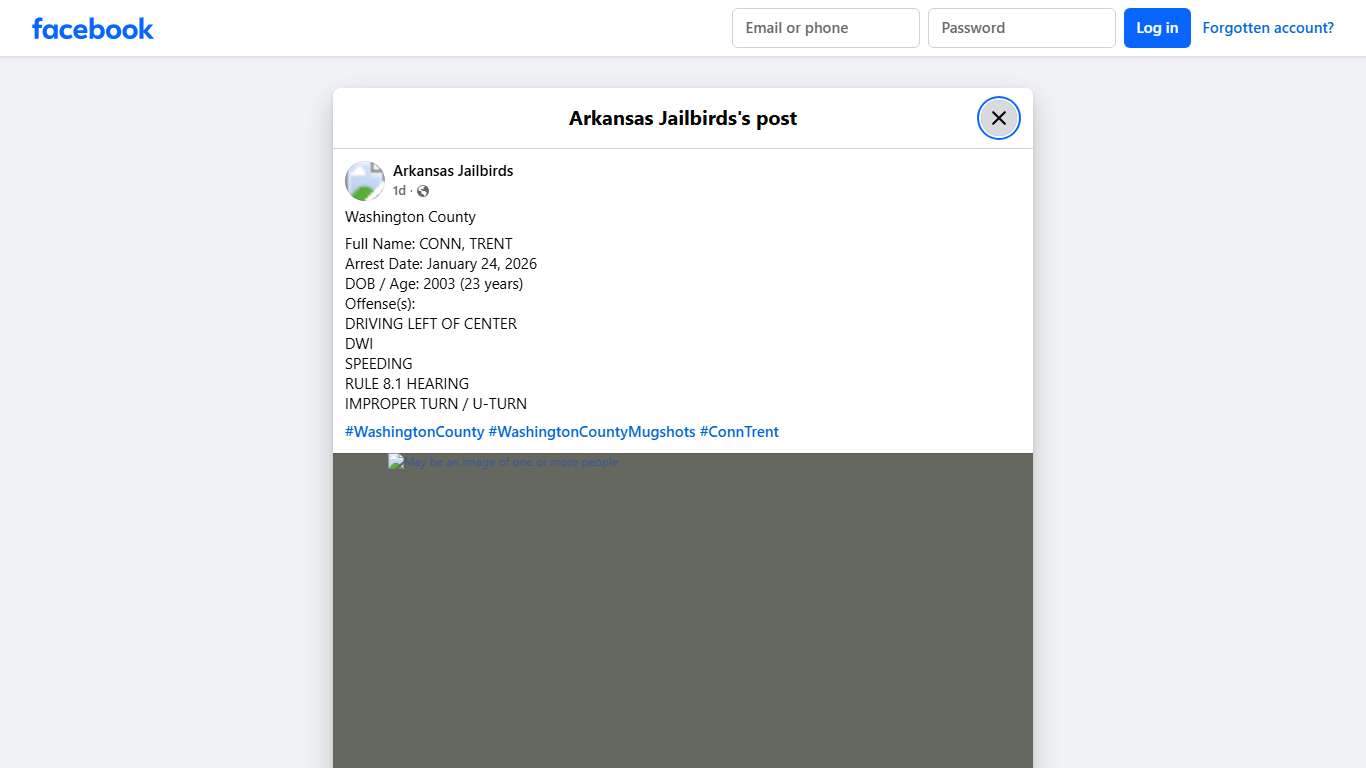 Washington County Full Name: CONN,... - Arkansas Jailbirds Facebook